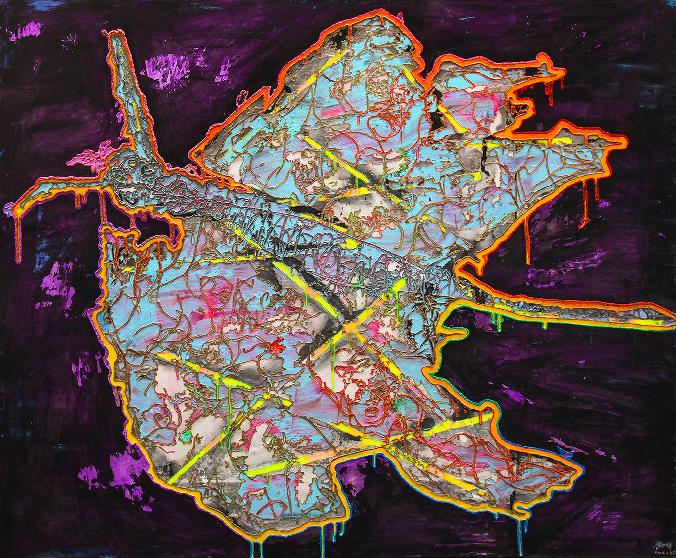 未来之痕-飞行标本 165X135cm 丙烯及3D打印材料等 画布 2024.jpg