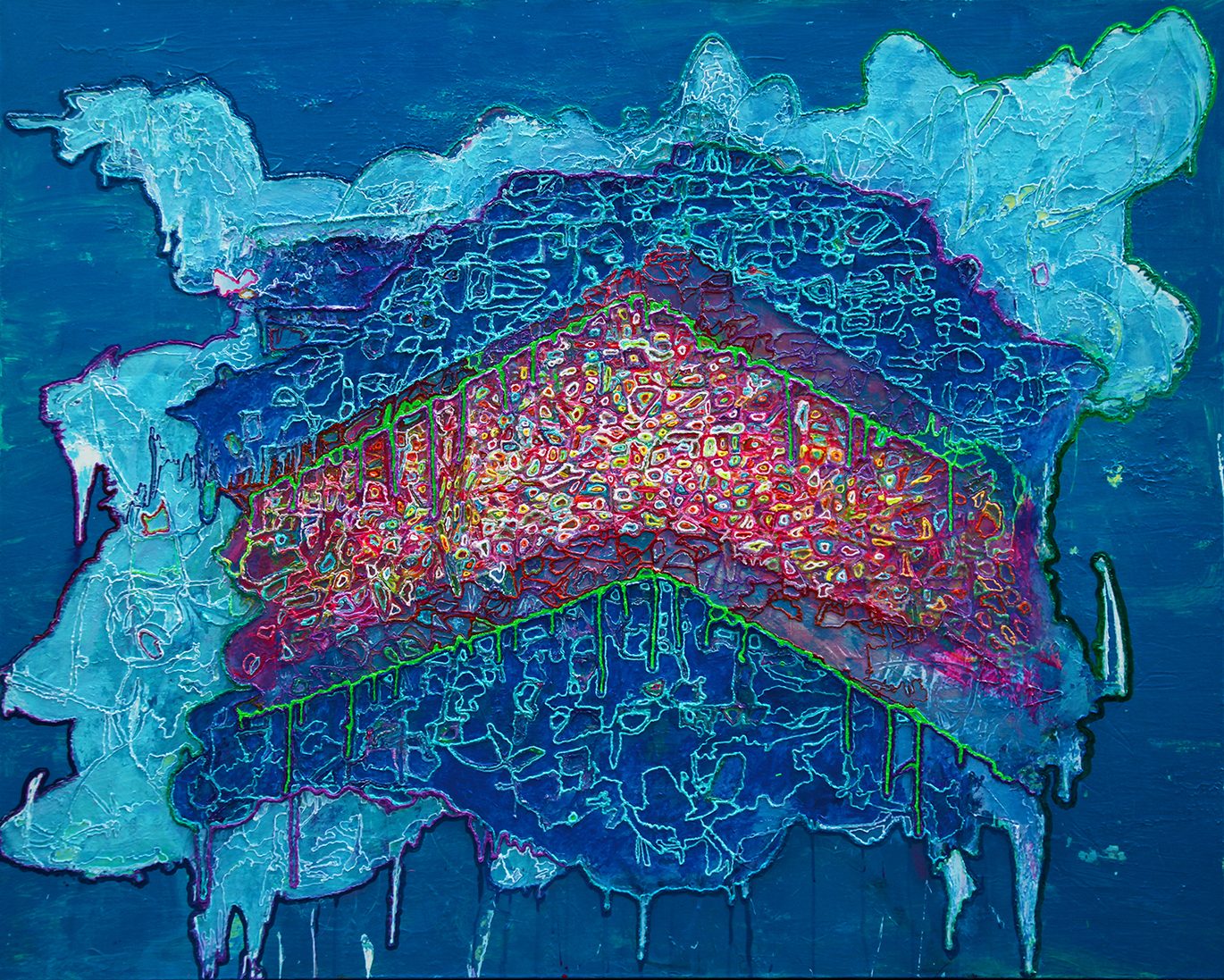 未来之痕-太空之城 165X135cm 丙烯及3D打印材料等 画布 2023.jpg