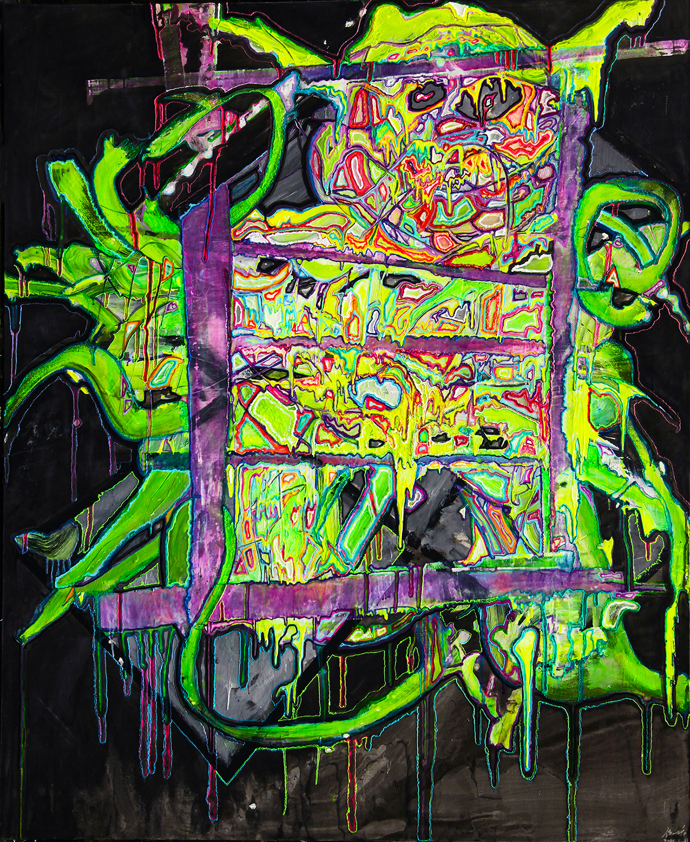 未来之痕-章鱼出没 135X165cm  丙烯及3D打印材料等 画布 2023.jpg